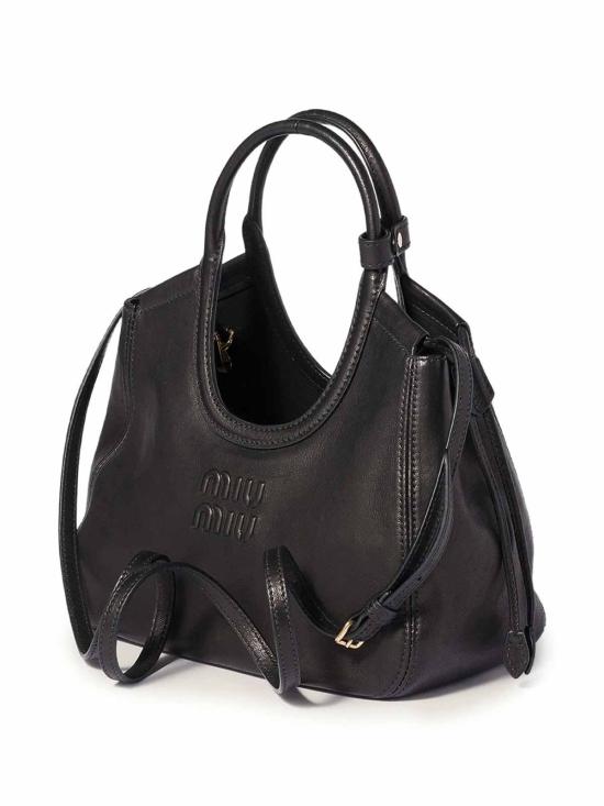 26FW 미우미우 아이비 나파 레더 토트백 5BA337VOOO2BBLF0002 BLACK - MIU MIU