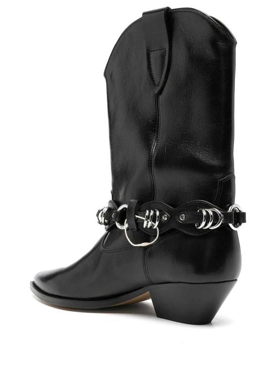 26FW 이자벨마랑 듀에르토 레더 카우보이 웨스턴 앵클 부츠 BO0003FFD4A16S01BK BLACK - ISABEL MARANT
