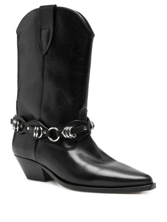 26FW 이자벨마랑 듀에르토 레더 카우보이 웨스턴 앵클 부츠 BO0003FFD4A16S01BK BLACK - ISABEL MARANT