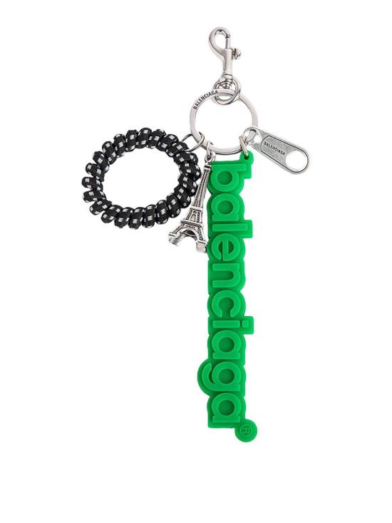 26FW 발렌시아가 로고 참 키체인 A007PB2ACU63335 GREEN