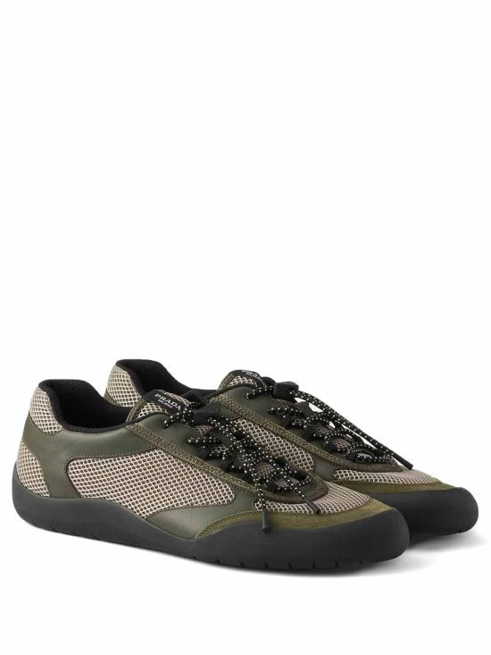 26FW 프라다 스피드락 레더 앤 메쉬 패브릭 스니커즈 2EE468FG0003ZM0F0161 GREEN - PRADA