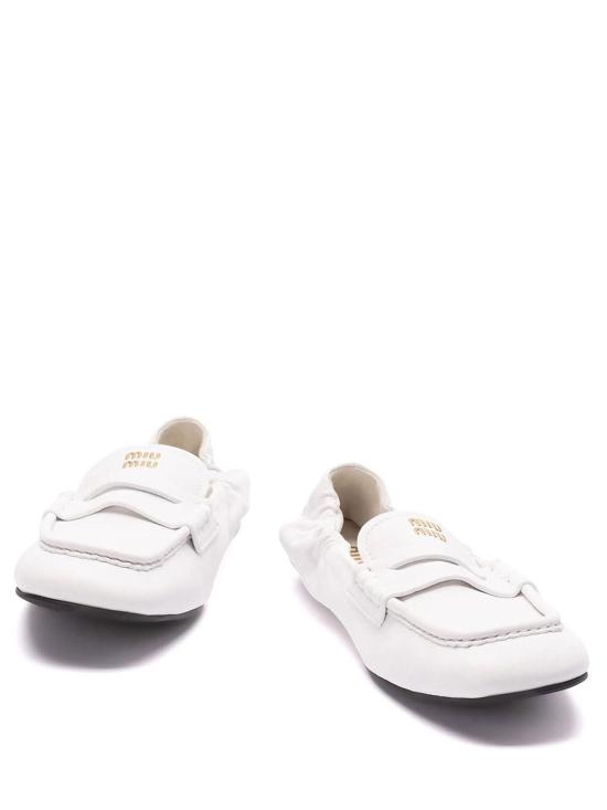 26FW 미우미우 루슈 나파 레더 로퍼 5D341EFD005EFXF0009 WHITE - MIU MIU