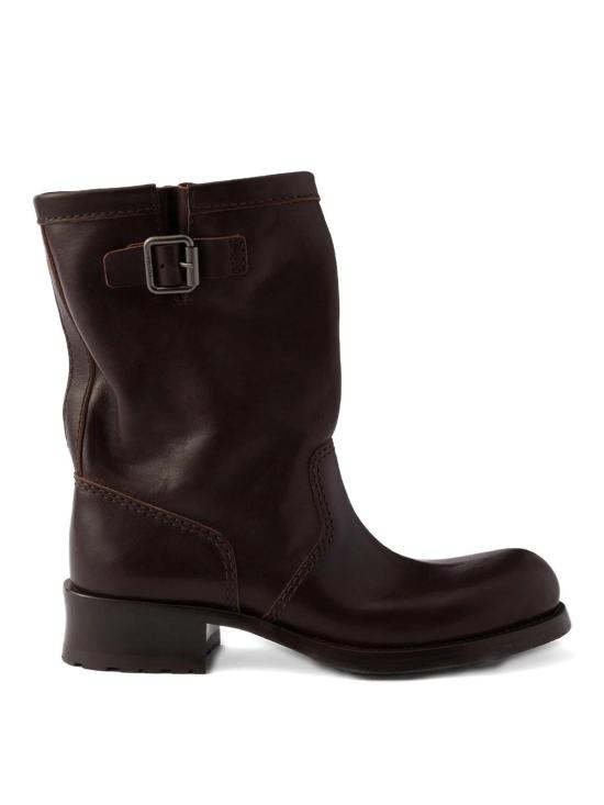 26FW 프라다 레더 미드 카프 부츠 1U275OF040V69F0003 BROWN