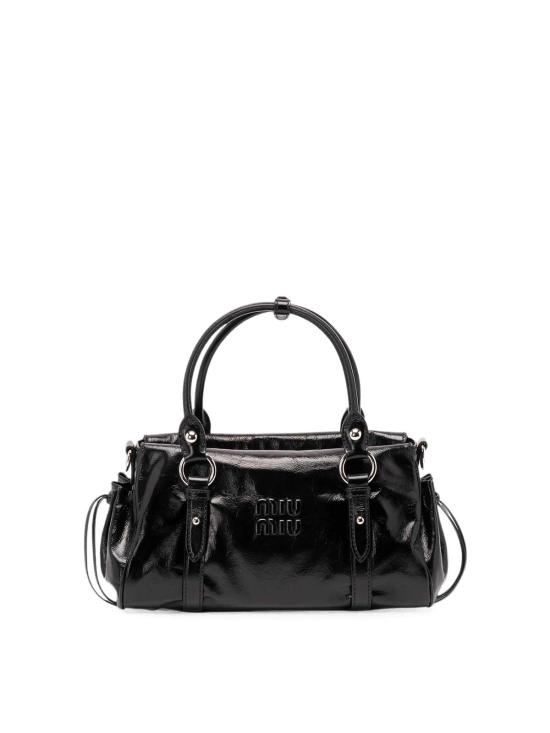 26FW 미우미우 글로시 레더 핸드백 5BA333VOOO2A44F0002 BLACK