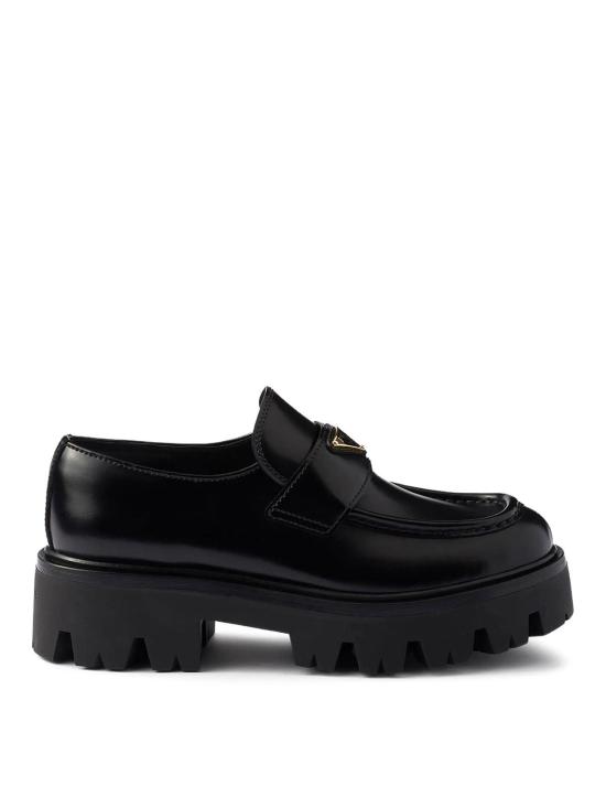 26FW 프라다 모노블럭 러버솔 레더 로퍼 1D185OFB050055F0002 BLACK