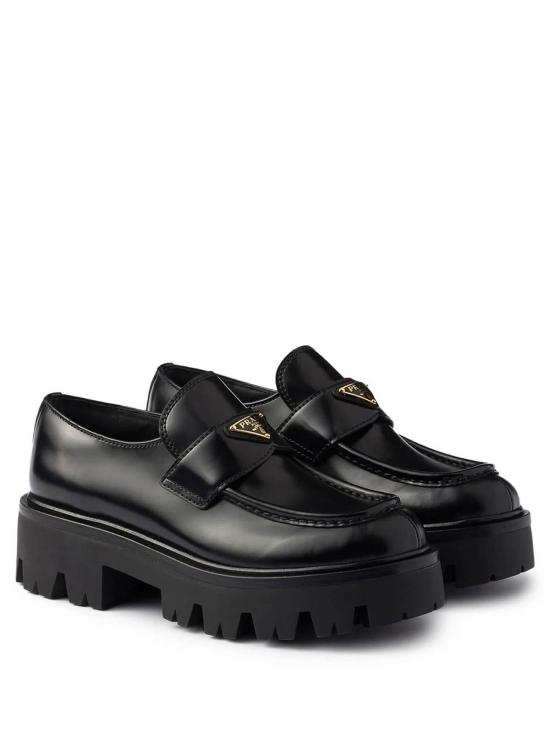 26FW 프라다 모노블럭 러버솔 레더 로퍼 1D185OFB050055F0002 BLACK - PRADA
