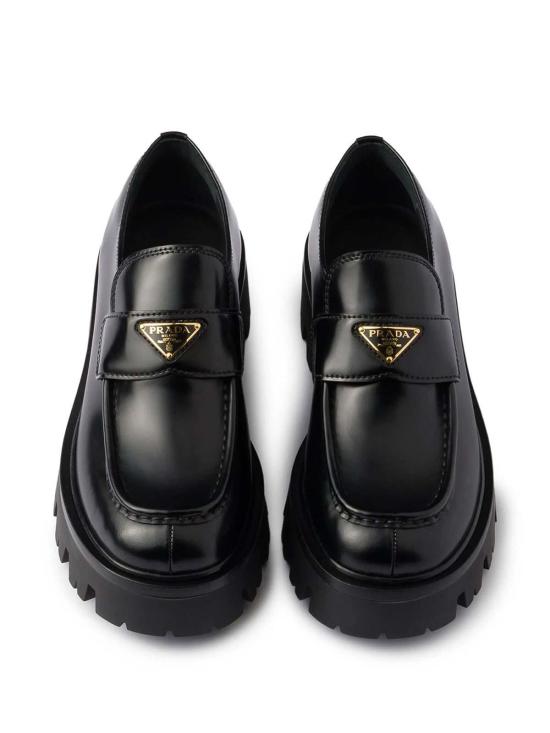 26FW 프라다 모노블럭 러버솔 레더 로퍼 1D185OFB050055F0002 BLACK - PRADA