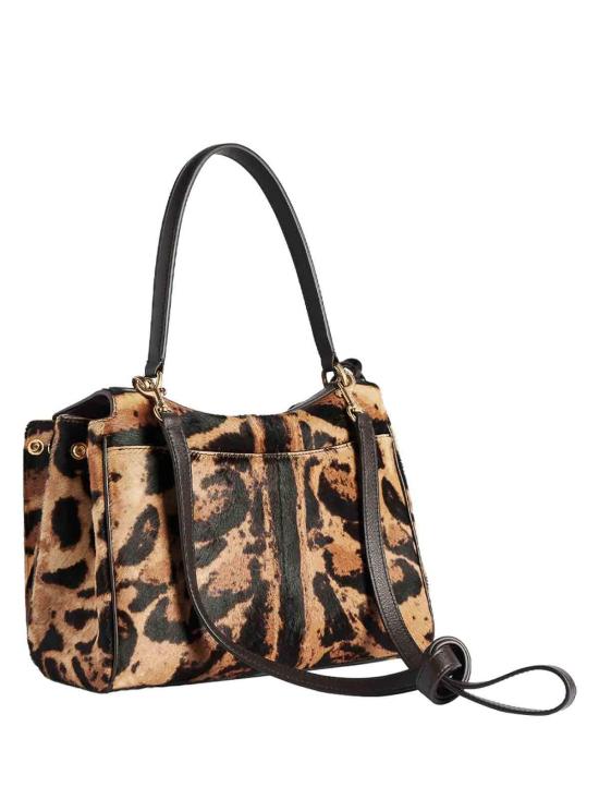 26FW 발렌시아가 레오파드 카프 헤어 턴락 로데오 토트백 스몰 7897792ACKL9220 BROWN - BALENCIAGA