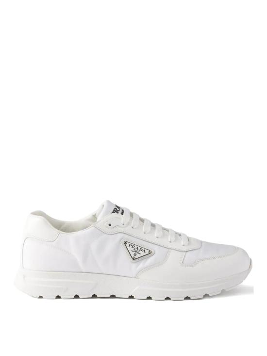 26FW 프라다 프랙스 2.0 스웨이드 시어링 로우탑 스니커즈 2EE443FG0003LF5F0009 WHITE
