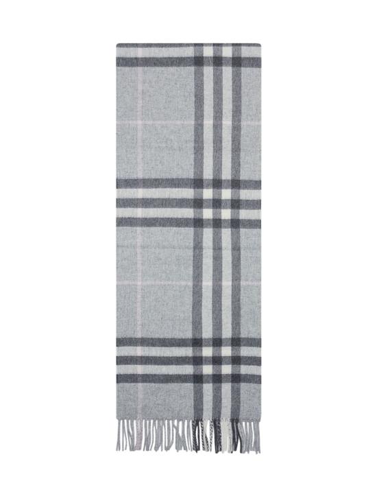 26FW 버버리 체크 캐시미어 스카프 8112637 C3382 MITTEN GREY - BURBERRY