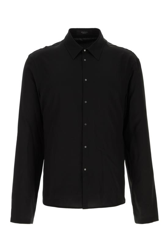 26FW 구찌 웹 디테일 코튼 팝린 셔츠 874067ZAU8N 1000 BLACK