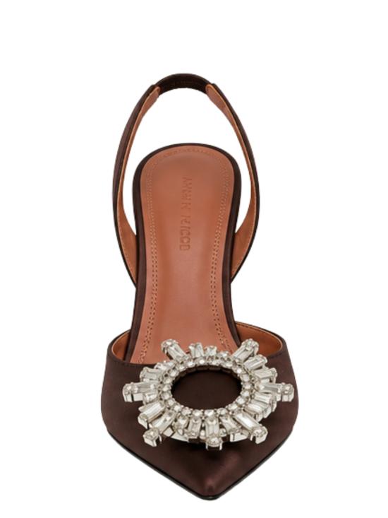 26FW 아미나 무아디 힐/펌프스 BEGUMSLING95 COFFEE SATIN BROWN - AMINA MUADDI