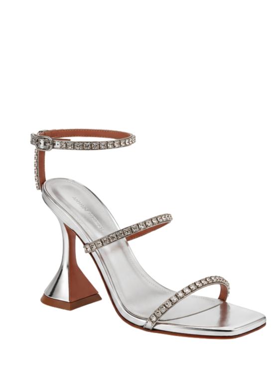 26FW 아미나 무아디 샌들 GILDASANDAL95 SILVER MIRROR WHITE CRYSTALS - AMINA MUADDI