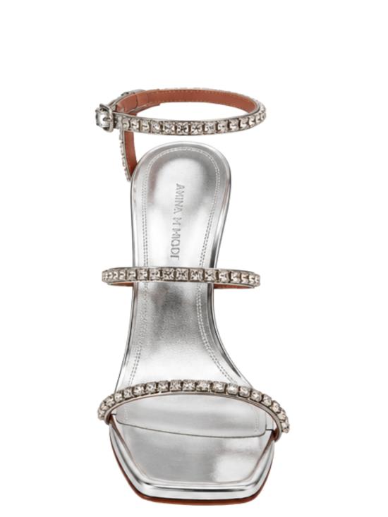 26FW 아미나 무아디 샌들 GILDASANDAL95 SILVER MIRROR WHITE CRYSTALS - AMINA MUADDI