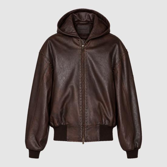 26FW 발렌시아가 가죽 자켓 A009GG TVS072022 BROWN