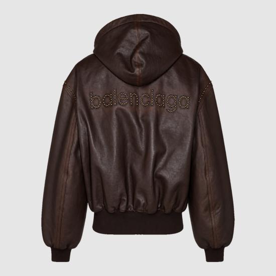26FW 발렌시아가 가죽 자켓 A009GG TVS072022 BROWN - BALENCIAGA