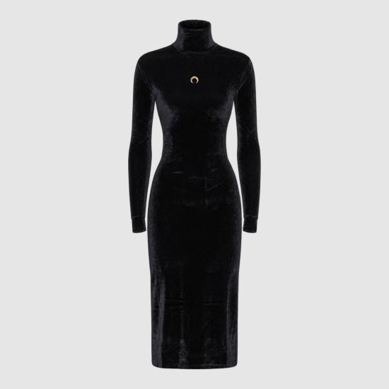 26FW 마린세르 미디 원피스 WDR519ARJER0030 BK99 BLACK