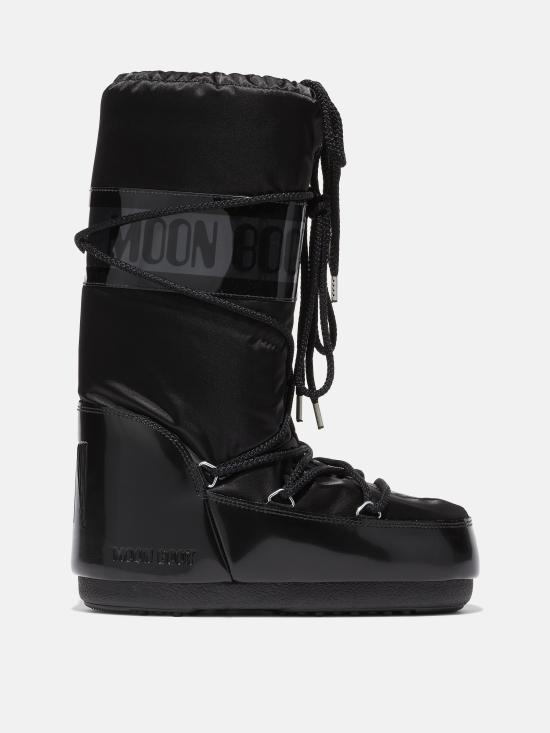 26FW 문부츠 아이콘 글랜스 플래티넘 새틴 부츠 80D1401680 N001 BLACK