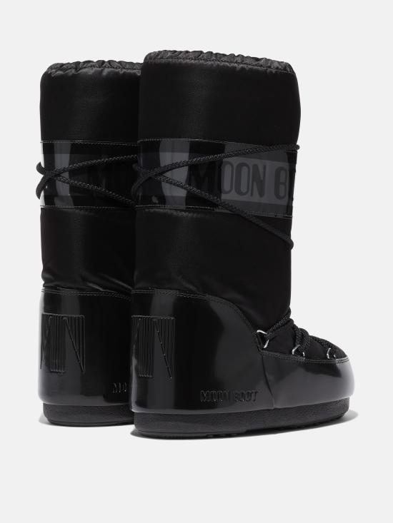 26FW 문부츠 아이콘 글랜스 플래티넘 새틴 부츠 80D1401680 N001 BLACK - MOON BOOT