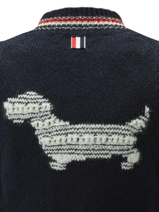 26FW 톰브라운 도니골 RWB 스트라이프 헥터 포인텔 베스트 FKV233AY1506 415 BLU - THOM BROWNE