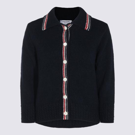 26FW 톰브라운 도네갈 RWB 스트라이프 헥터 포인텔 가디건 FKC719AY1506 415 BLU - THOM BROWNE