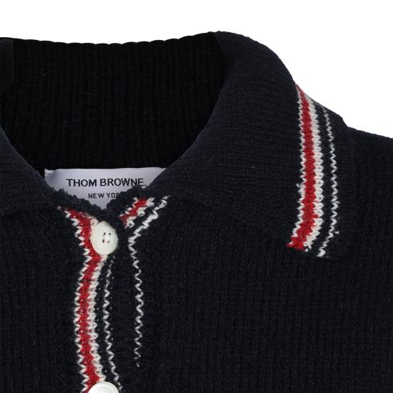 26FW 톰브라운 도네갈 RWB 스트라이프 헥터 포인텔 가디건 FKC719AY1506 415 BLU - THOM BROWNE