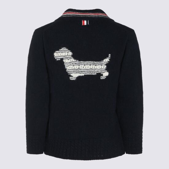 26FW 톰브라운 도네갈 RWB 스트라이프 헥터 포인텔 가디건 FKC719AY1506 415 BLU - THOM BROWNE
