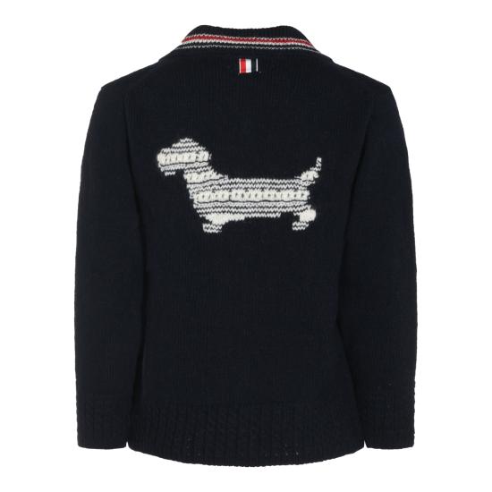 26FW 톰브라운 도네갈 RWB 스트라이프 헥터 포인텔 가디건 FKC719AY1506 415 BLU - THOM BROWNE