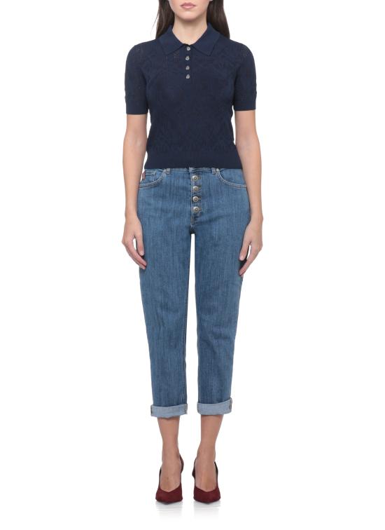 26FW 돈답 폴로 티셔츠 DT497 M01068D2890 BLUE - DONDUP