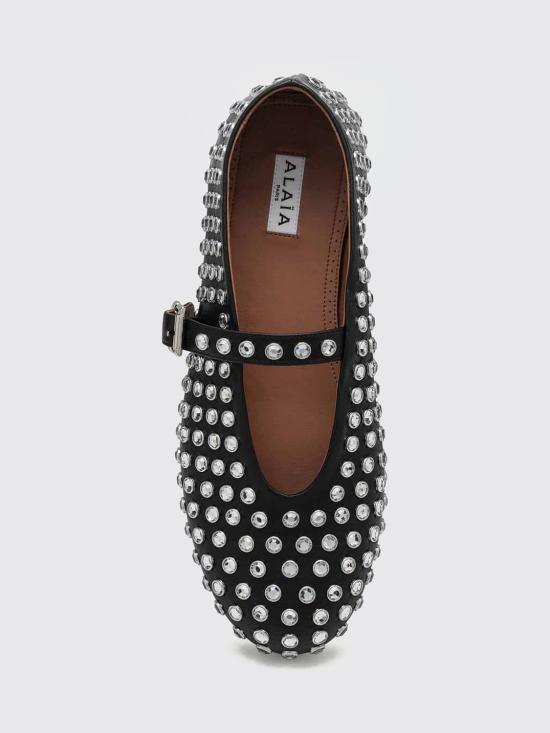 26FW 알라이아 플랫 슈즈 AA3A029CK116 999 Black - ALAIA