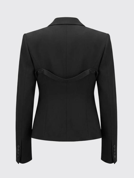 26FW 릭 오웬스 엘리스 싱글 버튼 크롭 블레이저 자켓 RP02F5755WGP 09 Black - RICK OWENS