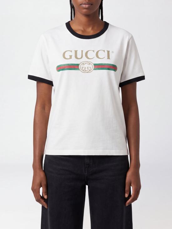 26FW 구찌 프린트 코튼 저지 티셔츠 865051XJHT3 9066 White