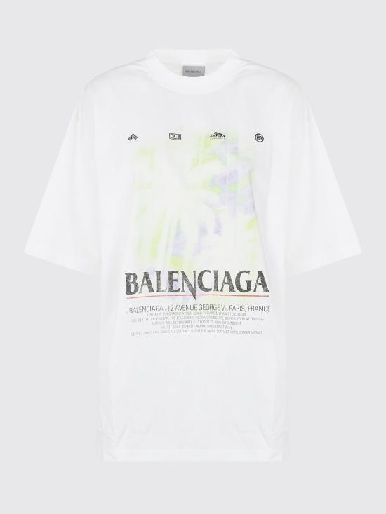 26FW 발렌시아가 반팔 티셔츠 850990TUV07 9000 White - BALENCIAGA