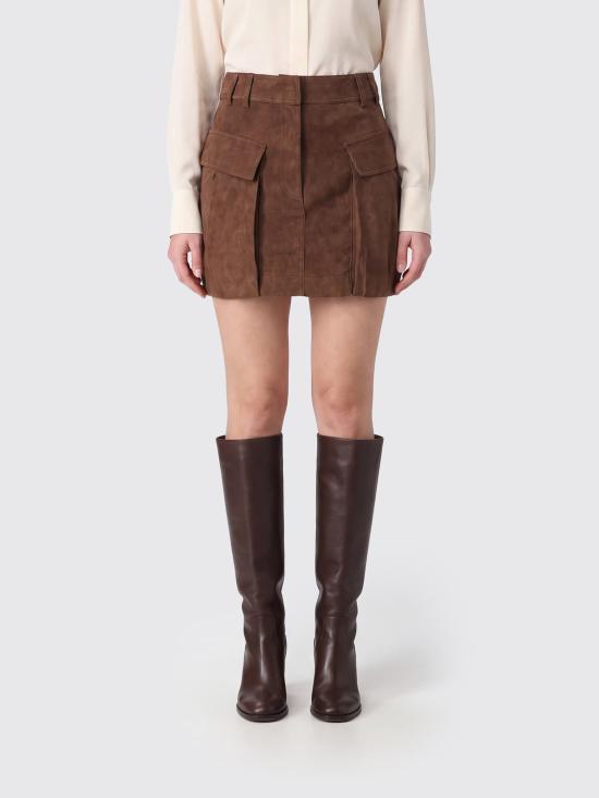 26FW 라메 스커트 NFGON08 TEC0092 Brown