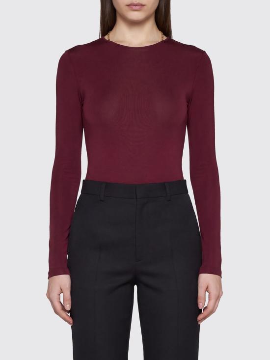 26FW 생로랑 점프수트 876794Y38DS 5860 Burgundy