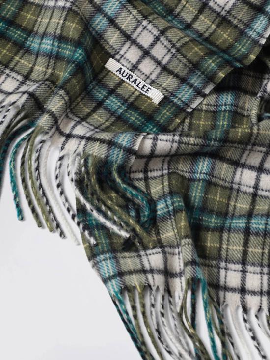 26FW 오라리 머플러/스카프 A26AM02SL MOSS GREEN CHECK - AURALEE