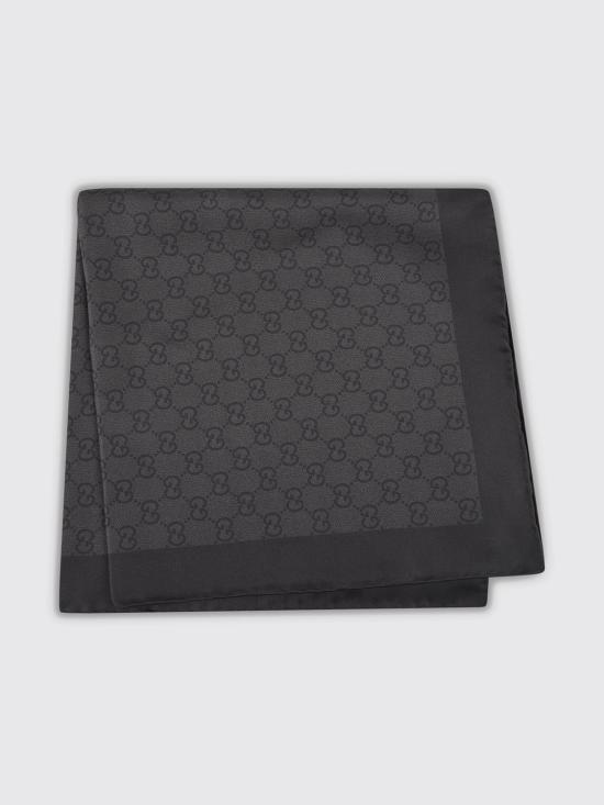 26FW 구찌 프린트 실크 트윌 까레 스카프 8652573G001 1060 Black