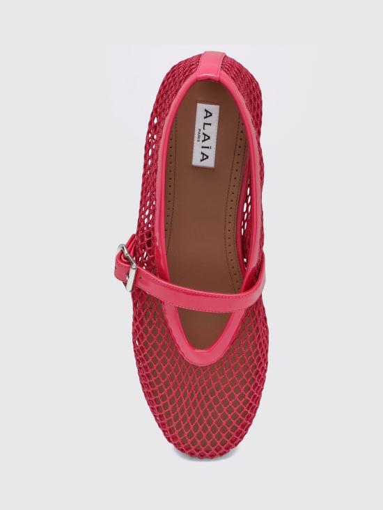 26FW 알라이아 피쉬넷 발레 플랫 AA3A029TK007 U73 Fuchsia - ALAIA