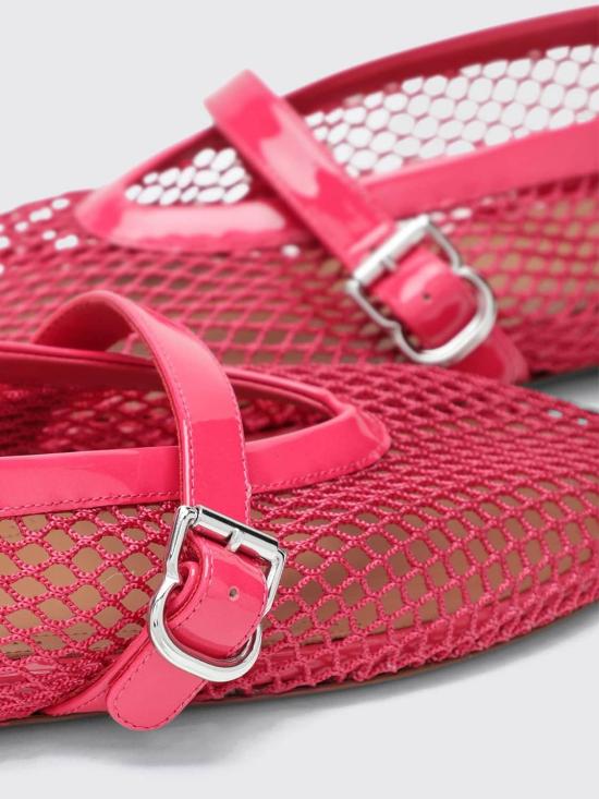 26FW 알라이아 피쉬넷 발레 플랫 AA3A029TK007 U73 Fuchsia - ALAIA