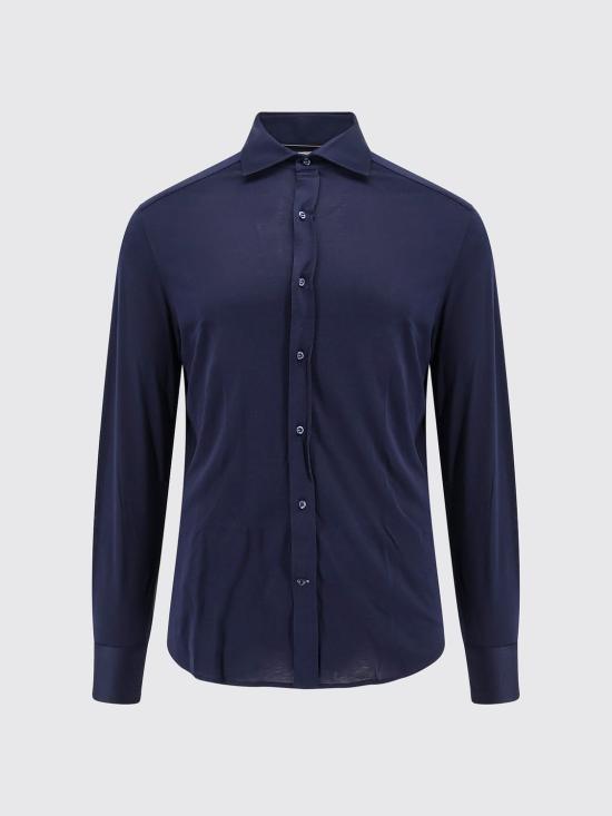 26FW 브루넬로 쿠치넬리 스프레드 칼라 경량 저지 셔츠 MH8366686 C6134 Cobalt - BRUNELLO CUCINELLI