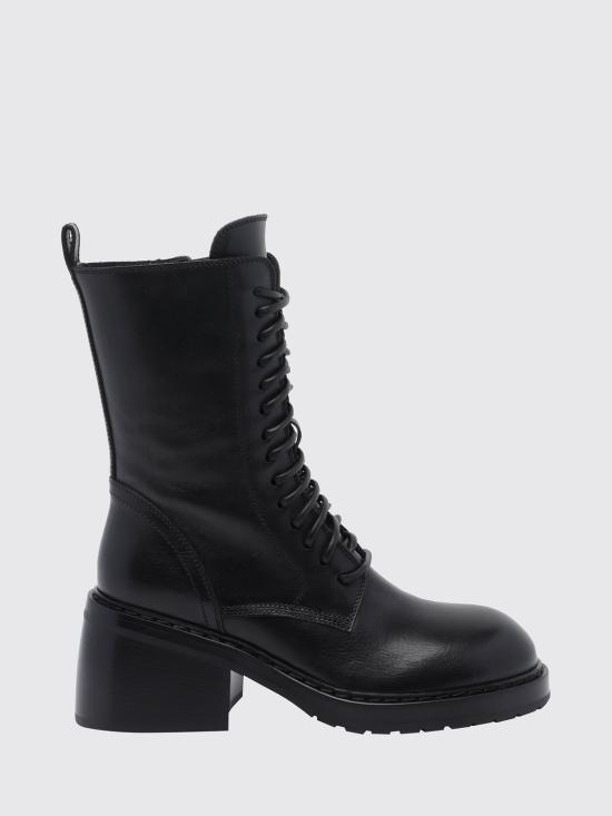 26FW 앤 드뮐미스터 하이케 레이스업 레더 부츠 10066 LT047099 Black