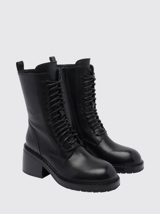 26FW 앤 드뮐미스터 하이케 레이스업 레더 부츠 10066 LT047099 Black - ANN DEMEULEMEESTER