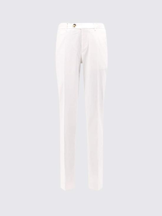 26FW 브루넬로 쿠치넬리 코튼 스트래치 미드 라이즈 슬림 핏 치노 M289LI1770 C2200 White 1 - BRUNELLO CUCINELLI