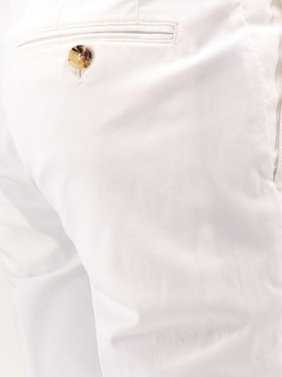 26FW 브루넬로 쿠치넬리 코튼 스트래치 미드 라이즈 슬림 핏 치노 M289LI1770 C2200 White 1 - BRUNELLO CUCINELLI
