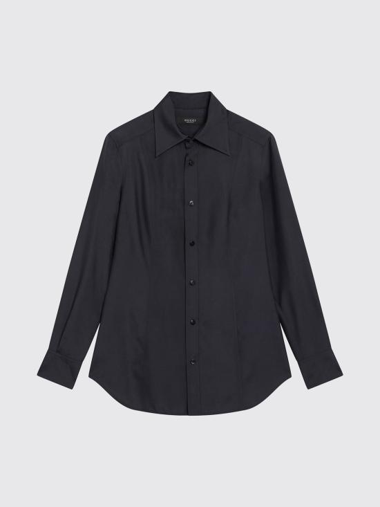 26FW 구찌 실크 포플린 셔츠 A007YMZAVRW 4440 Blue - GUCCI