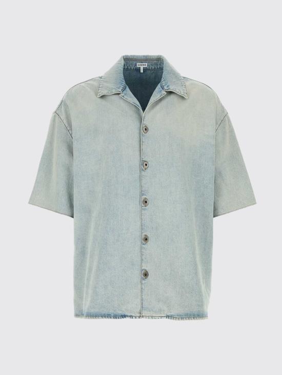 26FW 로에베 애너그램 쇼트 슬리브 셔츠 H526Y1DW30 WASHED Blue - LOEWE