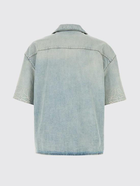 26FW 로에베 애너그램 쇼트 슬리브 셔츠 H526Y1DW30 WASHED Blue - LOEWE