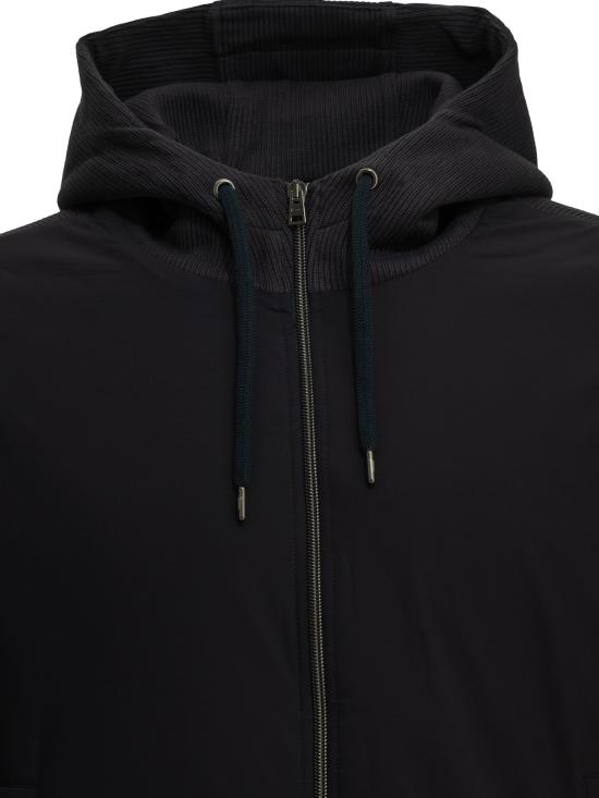 26FW 에르노 니트 이펙트 인터록 & 포넨테 트래블 나일론 후드 집업 JC00021UR560209200 Blue - HERNO