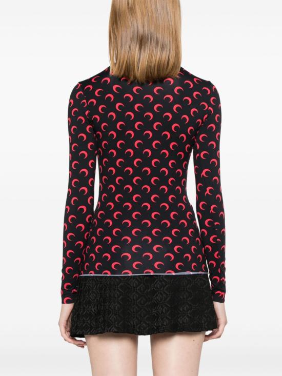 26FW 마린세르 크레센트 문 프린트 긴팔 티셔츠 WTS006A CJER0001BK97 RED - MARINE SERRE