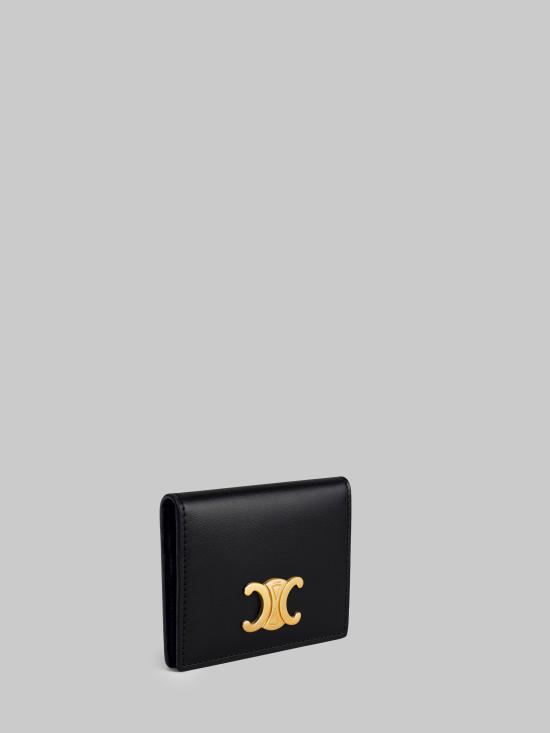 26FW 셀린느 샤이니 카프스킨 바이폴드 카드 홀더 10P353DPV BLACK - CELINE